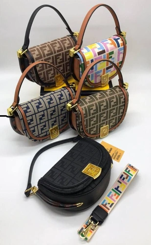 Женская сумка Fendi из монограммной ткани  25/17/8 A64917 фото-2