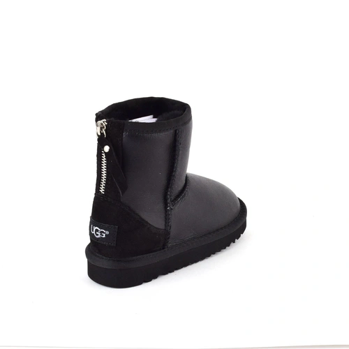 Угги детские UGG Kids Classic Short ZIP Black Metallic фото-3