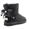 Угги женские мини UGG Mini Bailey Bow Braid Black фото-1