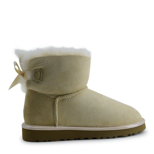 Угги женские мини UGG Mini Bailey Bow II Metallic Amberlight