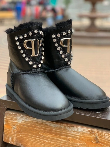 Угги женские UGG & Philipp Plein черные