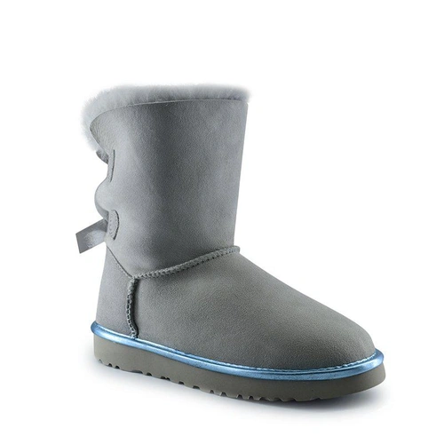 Угги женские UGG II Bailey Bow Metallic Grey фото-6