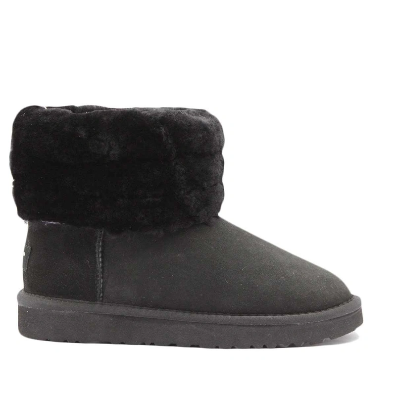 Угги женские ботинки UGG Mini Fluff Quilted Boot Black