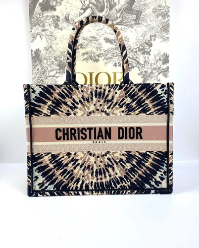 Женская сумка Dior Book Tote тканевая с рисунком 41/35/15 см качество премиум-люкс A86012 фото-3