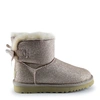 Угги женские с пайетками UGG Mini Bailey Bow Sparkle Fashion Gold фото-1