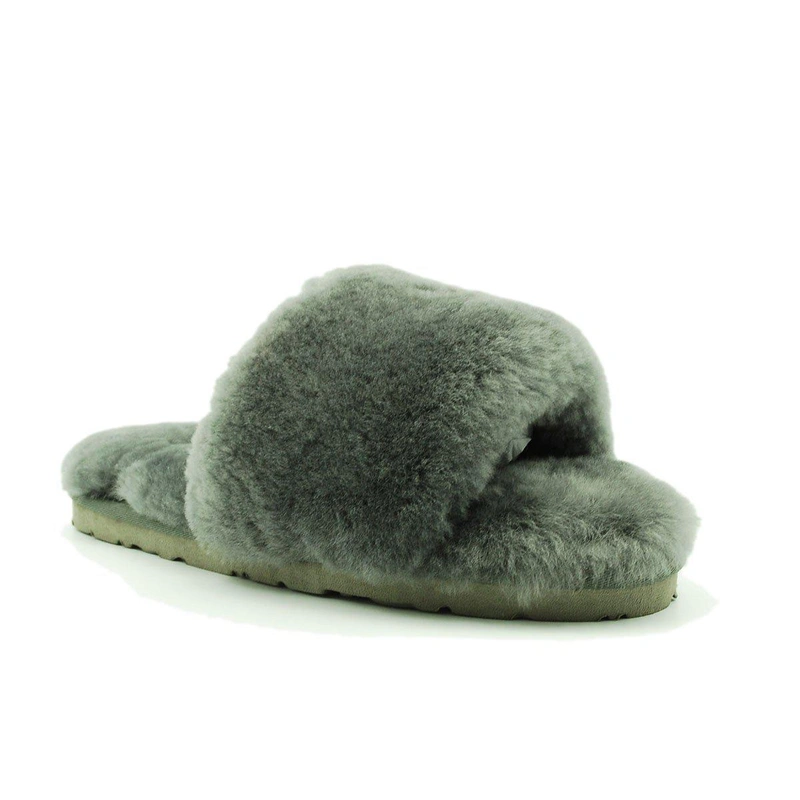 Угги тапочки женские UGG Fluff Slide Slippers Grey