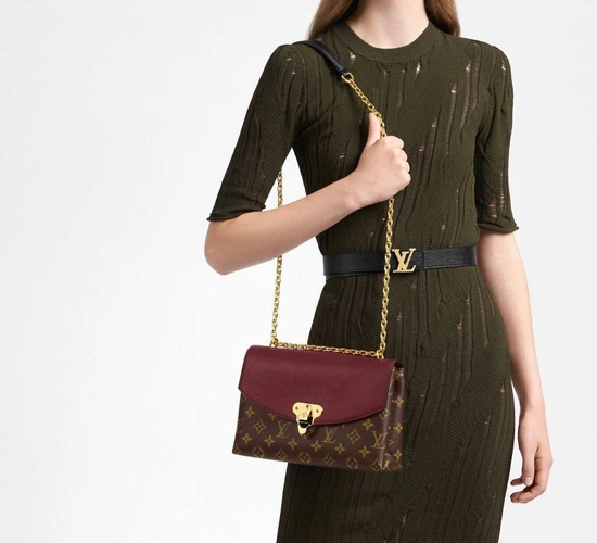 Женская сумка Louis Vuitton Saint-Placide премиум-люкс коричневая 25/16/7 см. a70342 фото-9