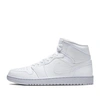 Кроссовки Nike Air Jordan 1 Mid Triple White 554724-130 белые фото-1