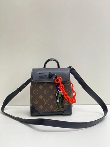 Женская сумка Louis Vuitton Monogram чёрно-коричневая 16/18/8 см