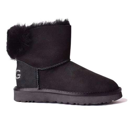 Угги женские UGG CLASSIC BLING MINI Black фото-4