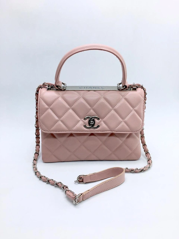 Женская сумка Chanel 24x18x9 розовая A53921