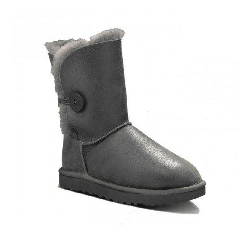 Угги детские UGG Kids Bailey Button Metallic Grey