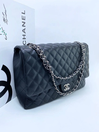 Женская кожаная сумка Chanel 39x24x11 черная