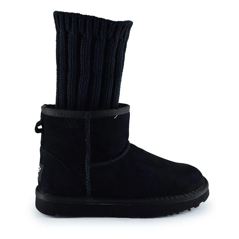 Угги женские UGG Sacai Knit Classic Mini II Black фото-3