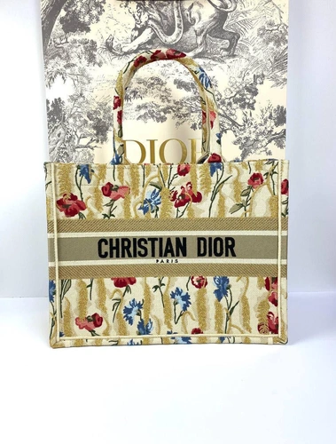 Женская сумка Dior Book Tote тканевая с рисунком 41/35/15 см качество премиум-люкс A86038 фото-3