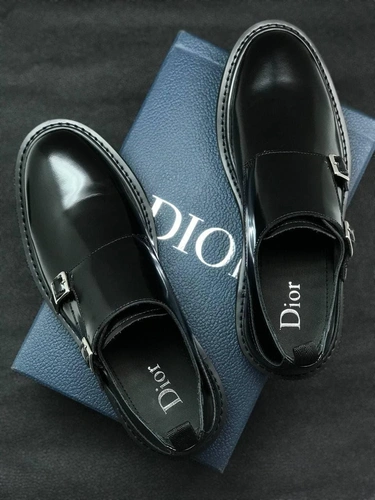 Туфли- дабл монки Dior кожаные черные коллекция 2021-2022 фото-3