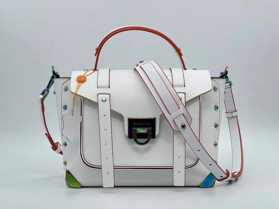 Женская кожаная сумка Michael Kors Manhattan A107878 White фото-4