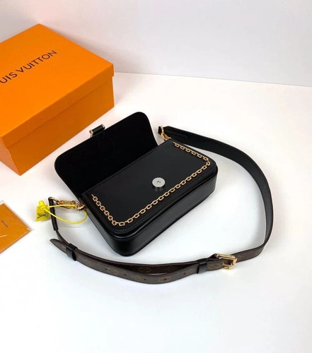 Женская сумка Louis Vuitton  премиум-люкс коричневая Neo Sain Cloud 22/14/6 фото-9