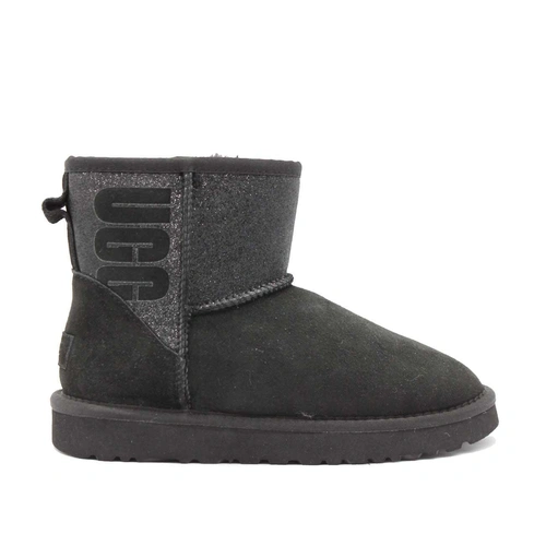 Угги женские ботинки UGG Mini Classic Sparkle Boot Black