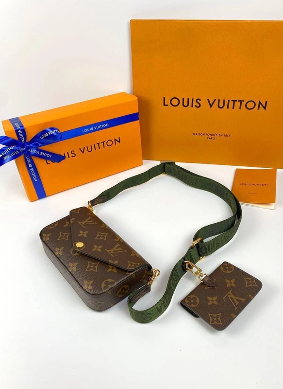 Клатч женский Louis Vuitton из канвы Monogram коричневый с кошельком для монет качество премиум-люкс 17/10/4 см фото-8