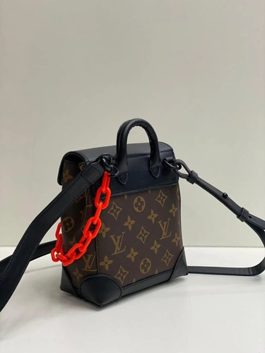 Женская сумка Louis Vuitton Monogram чёрно-коричневая 16/18/8 см фото-5