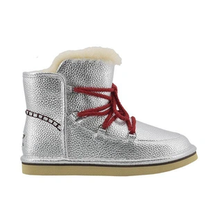 Угги женские UGG Mini Lodge Leather Silver фото-