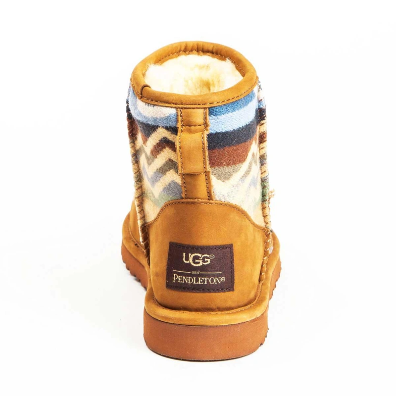 Угги женские ботинки UGG Mini Pendleton Chestnut фото-4