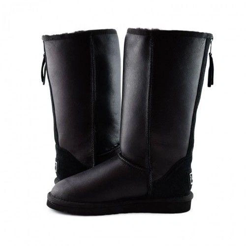 Угги женские UGG Tall Zip Metallic Black фото-7