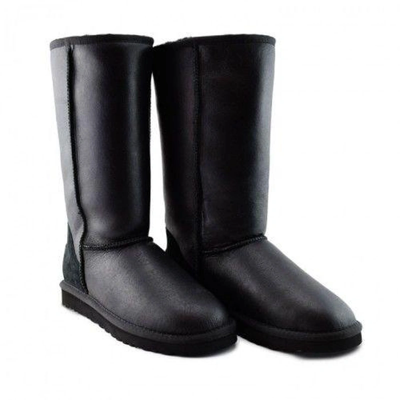 Угги женские UGG Tall Zip Metallic Black фото-9