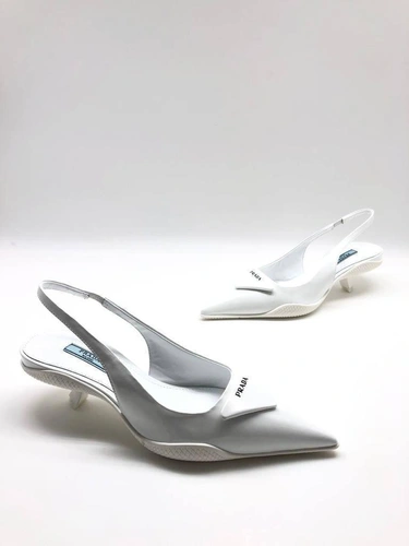 Туфли-лодочки Prada Soft Padded Leather Slingback White