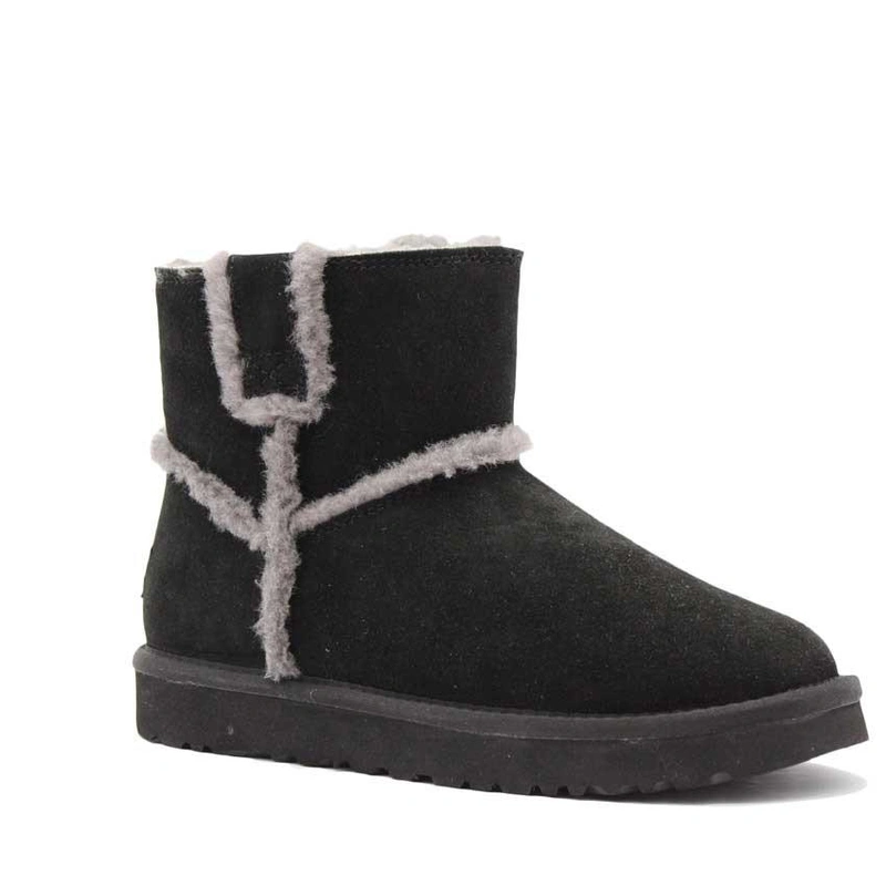 Угги женские ботинки UGG Mini Spill Seam Boot Black фото-2