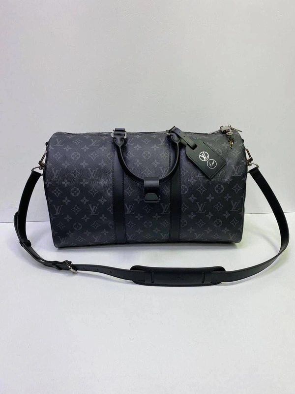 Дорожная сумка Louis Vuitton  Keepall черная 45/20/25 фото-2