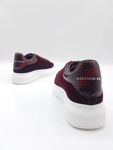 Кроссовки женские Alexander McQueen бордовые фото-3