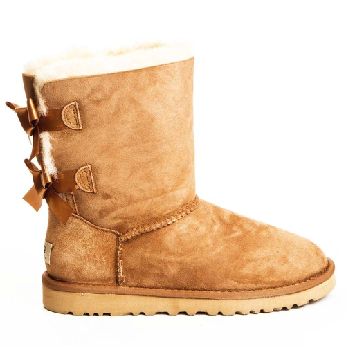 Угги женские ботинки UGG Bailey Bow Chestnut