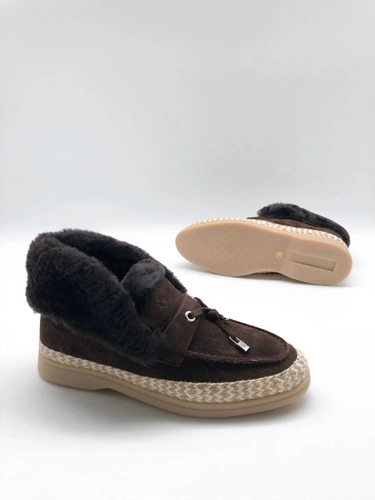 Зимние ботинки женские Loro Piana коричневые