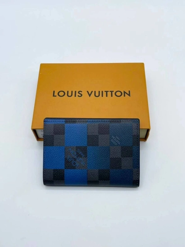 Обложка для паспорта Louis Vuitton A104143 синяя 14/10 см