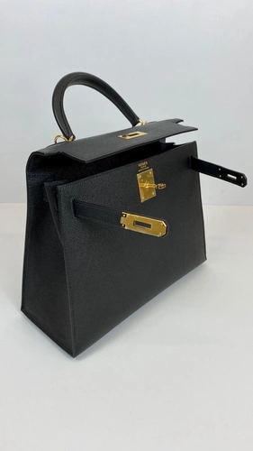Женская кожаная сумка Hermes премиум-люкс черная A59032 фото-11