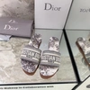 Шлёпанцы женские Christian Dior светло-серые премиум-люкс коллекция 2021-2022 фото-1