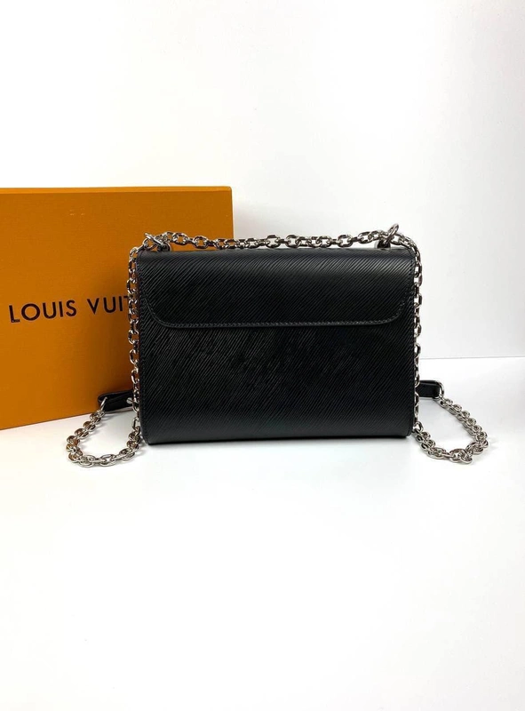 Женская кожаная сумка Louis Vuitton Twist MM черная 23/17/9,5 см. коллекция 2021-2022 фото-7