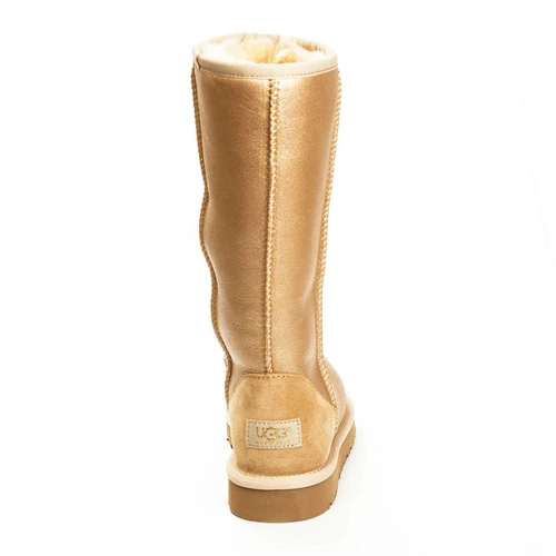 Угги женские сапоги UGG Classic Tall Metallic Soft Gold фото-2