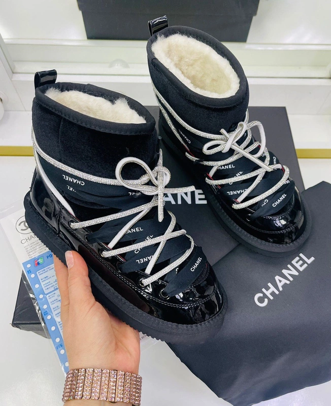 Угги женские Chanel чёрные А5024