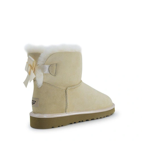 Угги женские мини UGG Mini Bailey Bow II Metallic Amberlight фото-3