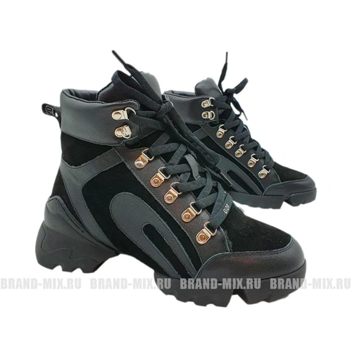 Зимние ботинки Christian Dior D-Connect Black с мехом