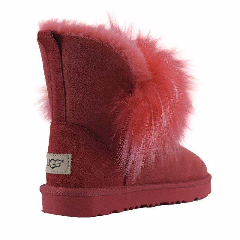 Угги женские UGG Fox Fur II Gen Red фото-6