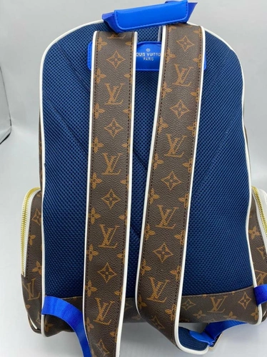 Рюкзак из канвы Louis Vuitton коричнево-синий 40/28 см фото-5