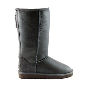 Угги женские UGG Tall Zip Metallic Grey фото-