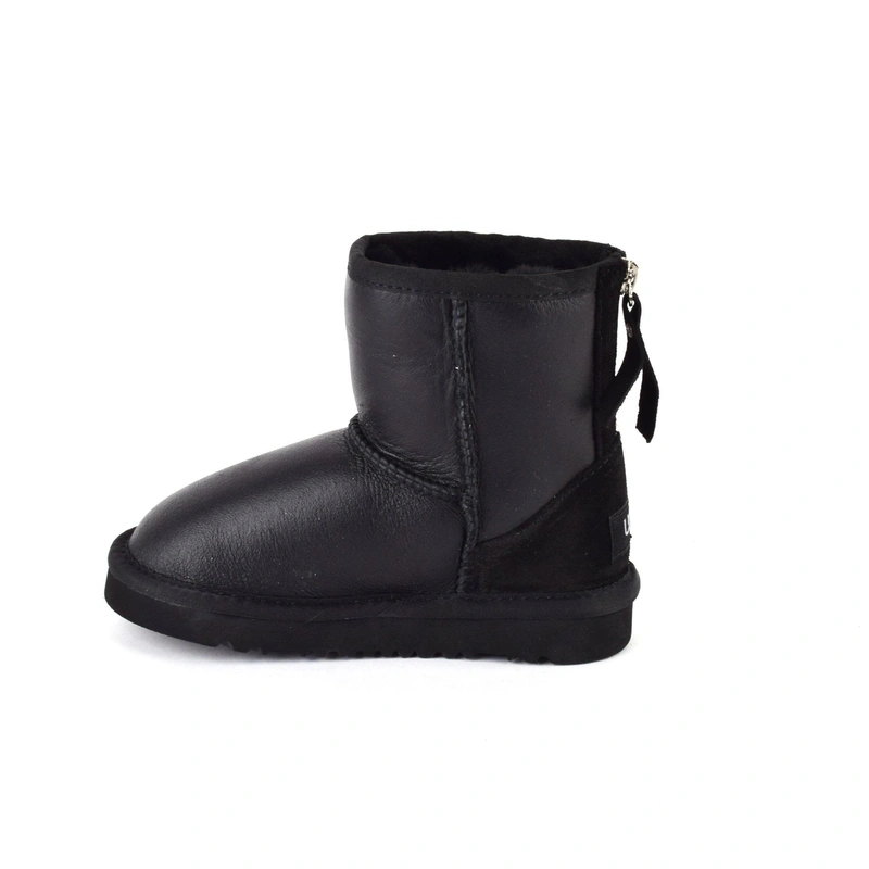 Угги детские UGG Kids Classic Short ZIP Black Metallic фото-5