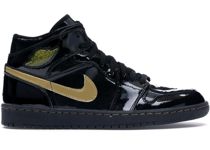 Кроссовки Nike Air Jordan 1 Retro «BLACK METALLIC GOLD» фото-4