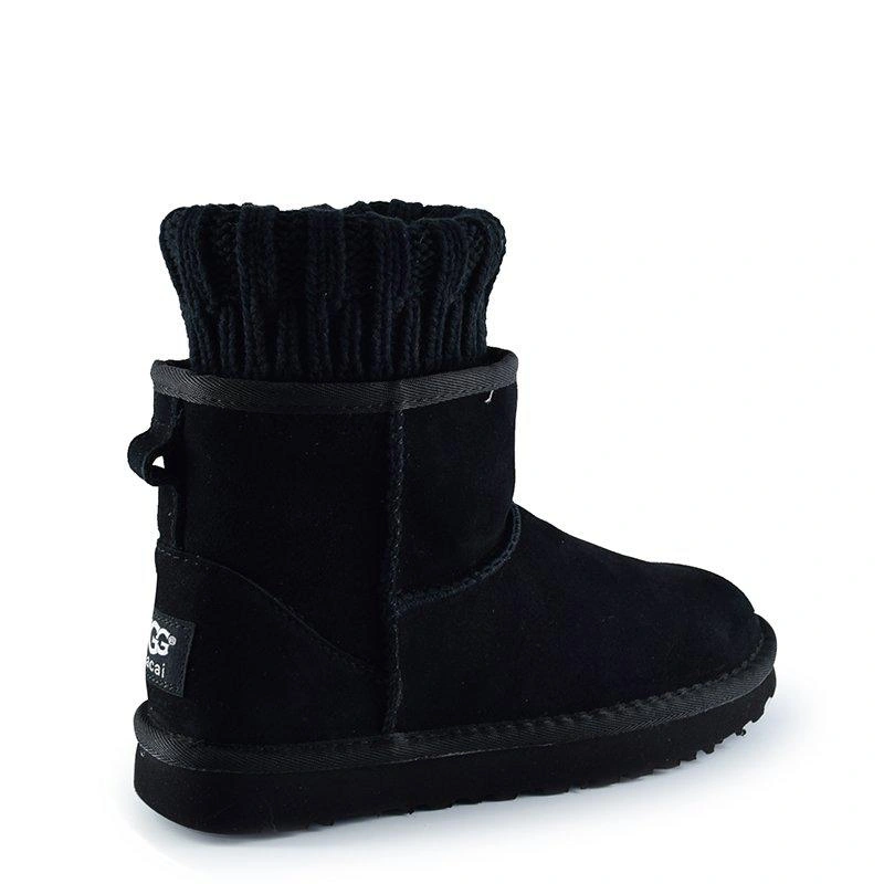 Угги женские UGG Sacai Knit Classic Mini II Black фото-6