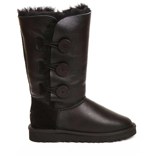 Угги женские сапоги UGG Triplet Bailey Button Metallic Black